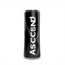 2D illustration of a crushed soda can featuring a vertical white "ASCEND" lettering in a sans-serif font