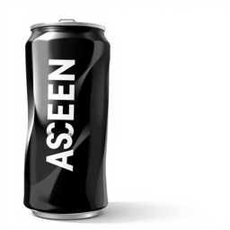 2D illustration of a crushed soda can featuring a vertical white "ASCEND" lettering in a sans-serif font