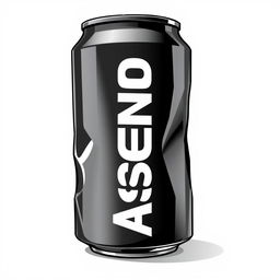 2D illustration of a crushed soda can with vertical white "ASCEND" lettering