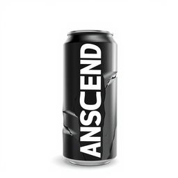 2D illustration of a crushed soda can with vertical white "ASCEND" lettering