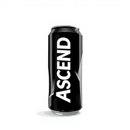 2D illustration of a crushed soda can with vertical white "ASCEND" lettering