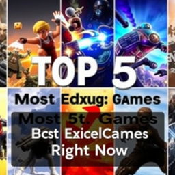 Colorful thumbnail showcasing the top 5 most exciting video games of the moment