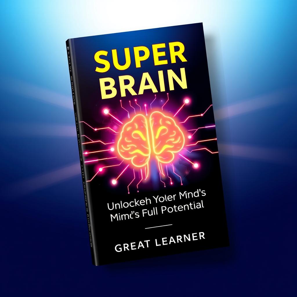 A captivating book cover for 'Super Brain: Unlock Your Mind’s Full Potential' by Great Learner