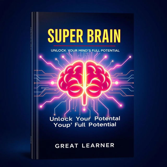 A captivating book cover for 'Super Brain: Unlock Your Mind’s Full Potential' by Great Learner