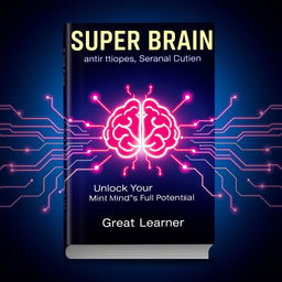 A captivating book cover for 'Super Brain: Unlock Your Mind’s Full Potential' by Great Learner