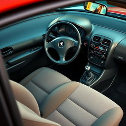 2003 Peugeot 206 interior with realistic detailing