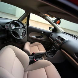 2003 Peugeot 206 interior with realistic detailing