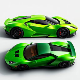 A concept car that combines the iconic features of a Lamborghini Miura and a Lamborghini Aventador SVJ