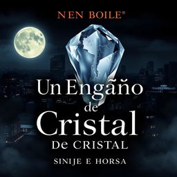 A captivating book cover for 'Un Engaño de Cristal'