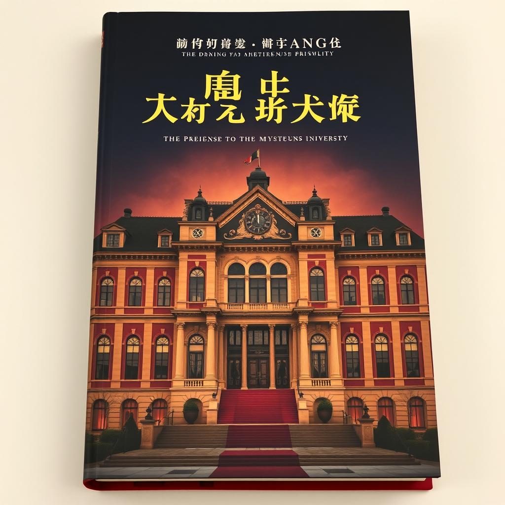 A book cover with a prestigious and mysterious university theme, depicting a magnificent academic building representing Keimyung University