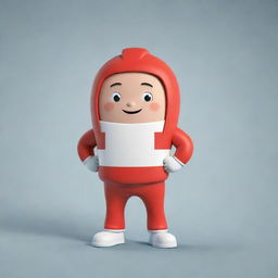 A cartoon character appearing brave and ready to help others, demonstrating proficiency in first aid care.