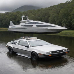 Boat combined with DeLorean