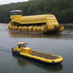 Boat combined with Caterpillar 