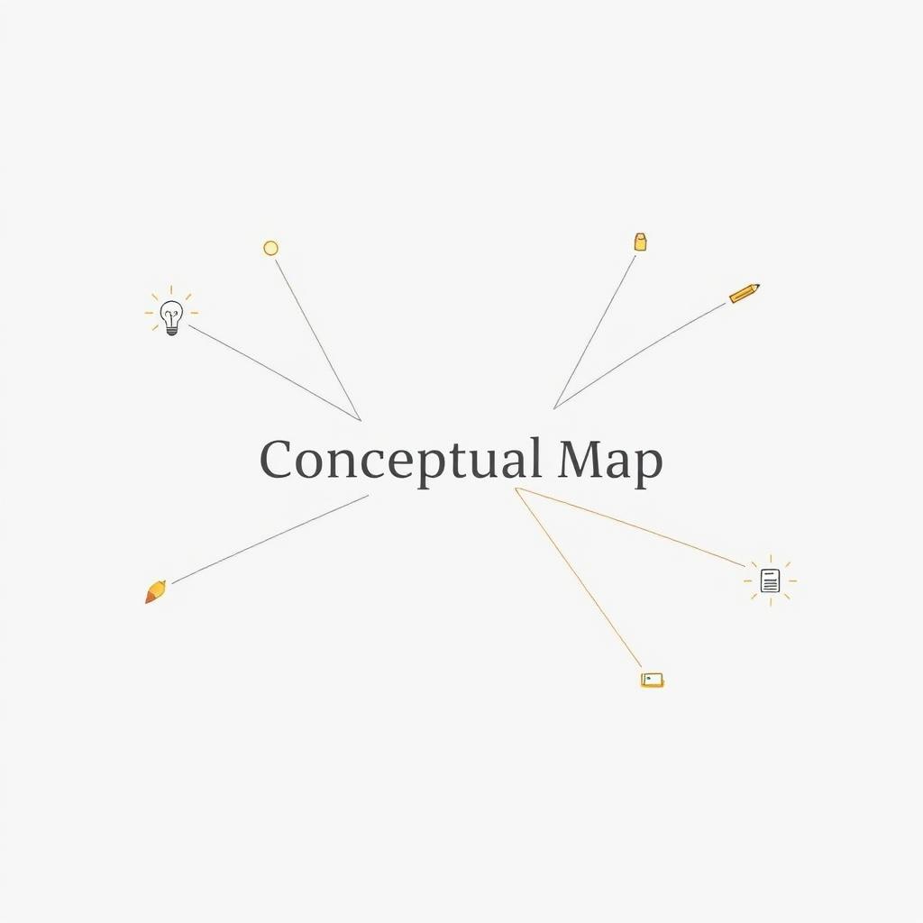 A minimalist conceptual map cover on a white background, featuring a clean and structured design