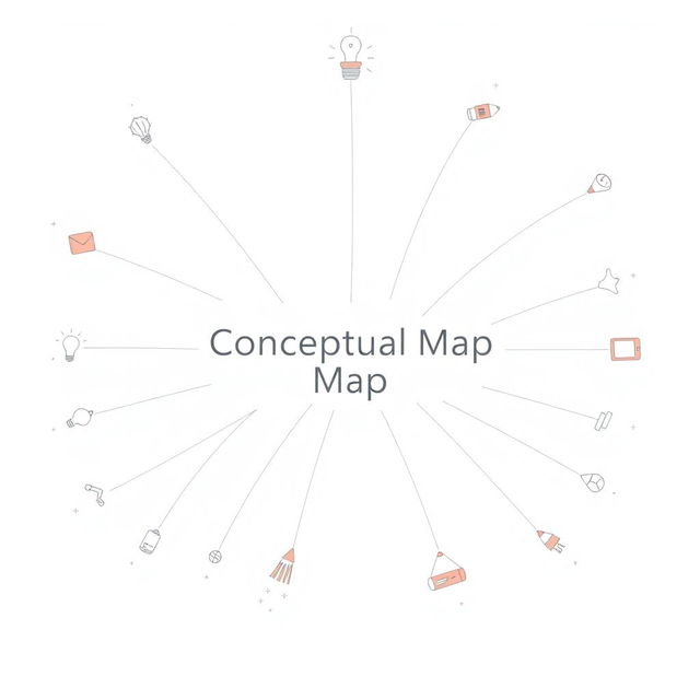 A minimalist conceptual map cover on a white background, featuring a clean and structured design