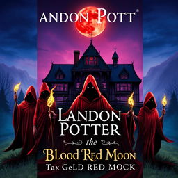 The book cover for "Landon Potter and the Blood Red Moon" is beautifully illustrated at the top