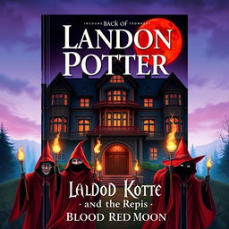 The book cover for "Landon Potter and the Blood Red Moon" is beautifully illustrated at the top