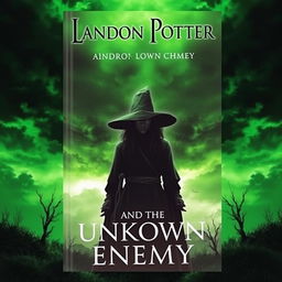 The book cover for "Landon Potter and the Unknown Enemy" is elegantly titled at the top