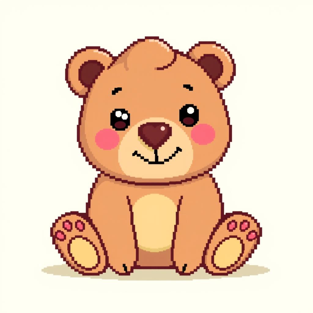 A pixel art illustration of a bear designed for NFT use