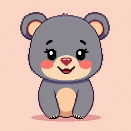 A pixel art illustration of a bear designed for NFT use