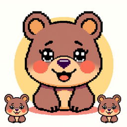 A pixel art illustration of a bear designed for NFT use