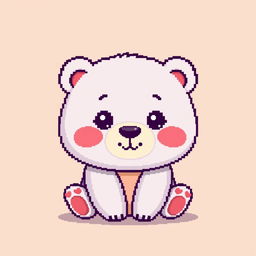 A pixel art illustration of a bear designed for NFT use