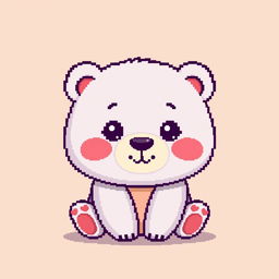 A pixel art illustration of a bear designed for NFT use