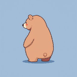 A pixel art illustration of a bear in profile view, depicted from the waist up