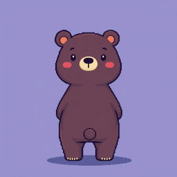 A pixel art illustration of a bear facing forward, depicted from the waist up