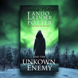 The book cover for "Landon Potter and the Unknown Enemy" is elegantly inscribed at the top