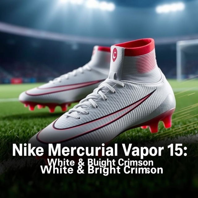 A captivating and dynamic YouTube thumbnail featuring the Nike Mercurial Vapor 15 Academy soccer cleats