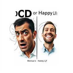 Design a compelling book cover for 'OCD or Happy Life?' by Harry Akopyan