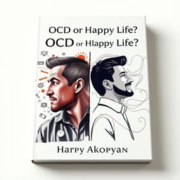 Design an engaging book cover for 'OCD or Happy Life?' by Harry Akopyan with a light background