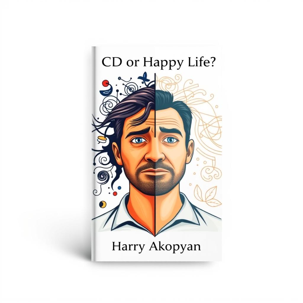 Design an engaging book cover for 'OCD or Happy Life?' by Harry Akopyan with a light background