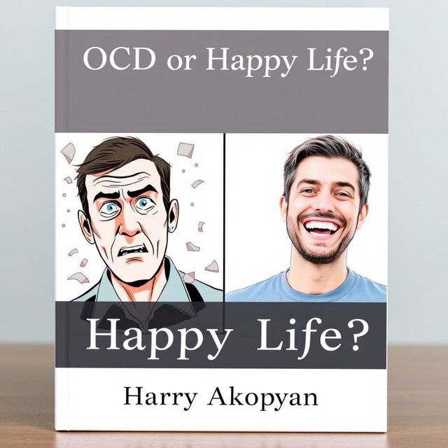 Design a realistic book cover for 'OCD or Happy Life?' by Harry Akopyan