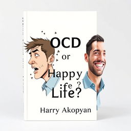 Design a realistic book cover for 'OCD or Happy Life?' by Harry Akopyan