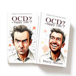 Design a realistic book cover for 'OCD or Happy Life?' by Harry Akopyan