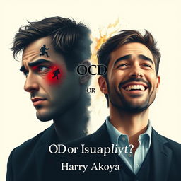 Design an ultra-realistic book cover for the book 'OCD or Happy Life?' by Harry Akopyan