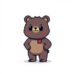 A pixelated bear designed for an NFT collection, featuring a cute yet bold appearance