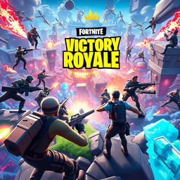 An exhilarating and action-packed scene featuring players on the verge of securing a Victory Royale in Fortnite Battle Royale