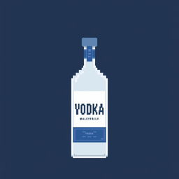 A pixel art representation of a vodka bottle, designed in a 16x16 pixel grid