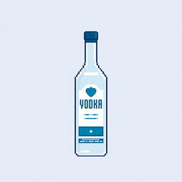 A pixel art depiction of a vodka bottle, crafted within a 16x16 pixel frame