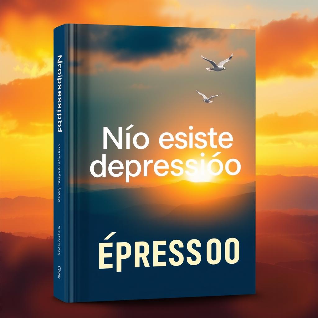 A captivating book cover design featuring the bold title 'Não existe depressão' prominently displayed