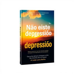 A captivating book cover design featuring the bold title 'Não existe depressão' prominently displayed