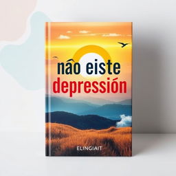 A captivating book cover design featuring the bold title 'Não existe depressão' prominently displayed