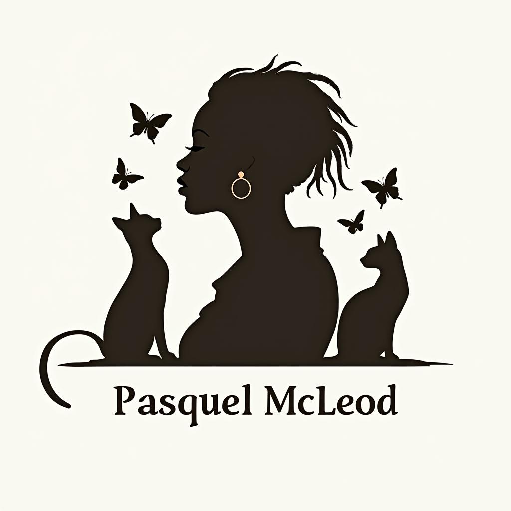 Logo design featuring a silhouette of a woman with short dreadlocks, exuding professionalism and elegance