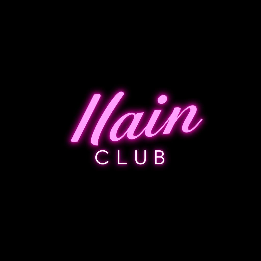 The words 'Main Club' adorned in vibrant pink, prominently displayed in bold, elegant typography centered against a deep black background