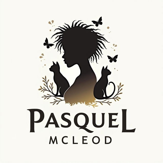 Logo design featuring a silhouette of a woman with short dreadlocks, positioned with an air of professionalism and elegance