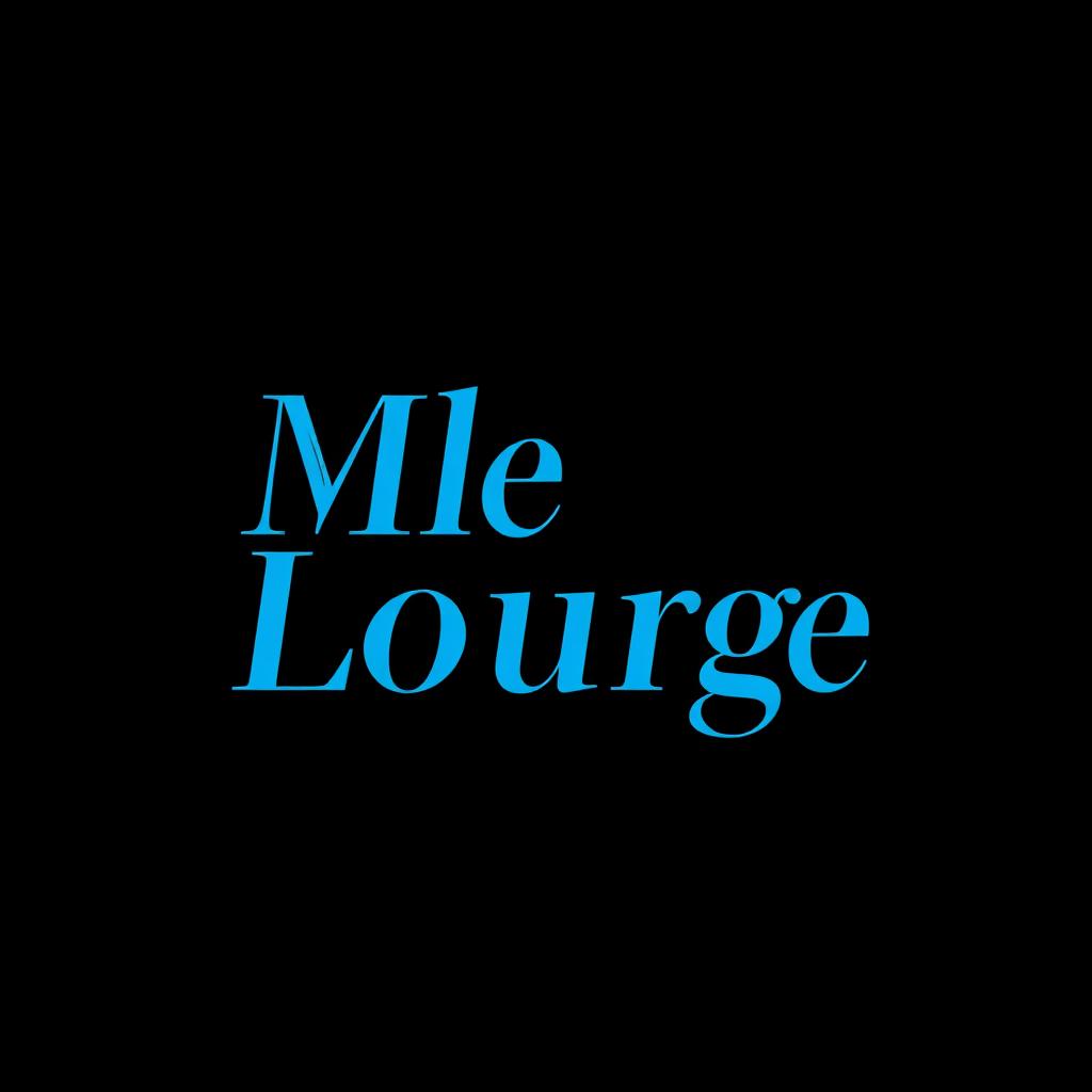 The words 'Male Lounge' in a rich, vibrant blue, displayed in bold, sophisticated typography centered against a deep black background