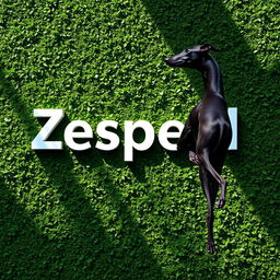 The word "Zesped" prominently displayed on a lush green background, with realistic shadows adding depth